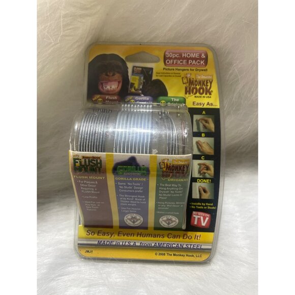 The Monkey Hook Picture Hanging Kit 30pc Home & Office Pack As Seen On TV Made I - Picture 1 of 3